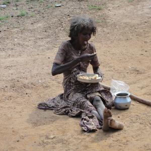Poor woman in Parambikkulam, India